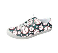 VBEDKDEB Trainers Women's Running Shoes Trainers Casual Shoes Flat Leisure Trainers for Women with Baseball Print Casual Shoes Fashion Shoes Beige, Green, 7 UK