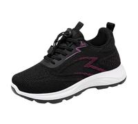 VBEDKDEB Trainers Women's Running Shoes Trainers Sports Shoes Medium Older Mother Shoes 2025 Sport Breathable Comfortable Single Shoes Trend Hiking Shoes White Leather Trainers Women, black, 5 UK