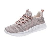 VBEDKDEB Trainers Women's Sports Shoes Running Shoes Trainers Loafers for Women, Casual, Comfortable and Lightweight Slip On Trainers, Flat Hiking Shoes, Women's Trainers, Brown, pink, 5 UK