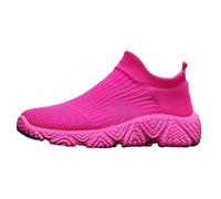 VBEDKDEB Trainers Women's Sports Shoes Running Shoes Trainers Women's Hiking Shoes Slip-On Shoes Casual Trainers Breathable Mesh Shoes White Leather Trainers Women, Hot Pink, 7 UK