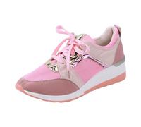 VBEDKDEB Trainers Women's Sports Shoes Trainers Running Shoes Women's Summer Fashion Lacing Round Breathable Thick Sole Casual Sports Shoes Breathable Shoes Women, pink, 8 UK