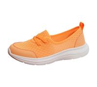 VBEDKDEB Trainers Women's Trainers Running Shoes Sports Shoes Women's Shoes Mesh Casual Shoes with Soft Sole Low Hiking Shoes Flat Trainers Black, orange, 5 UK