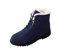 VBEDKDEB Winter Boots Women's Snow Boots Winter Shoes Winter Explosion Border Large Size Snow Boots Female Warm Shoes Short Boots Flat with Korean Version of Women's Ankle Boots, blue, 2/2.5 UK