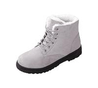 VBEDKDEB Winter Boots Women's Snow Boots Winter Shoes Winter Explosion Border Large Size Snow Boots Female Warm Shoes Short Boots Flat with Korean Version of Women's Ankle Boots, gray, 4 UK