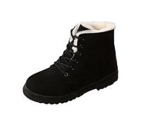 VBEDKDEB Winter Boots Women's Snow Boots Winter Shoes Winter Explosion Border Large Size Snow Boots Female Warm Shoes Short Boots Flat with Korean Version of Women's Ankle Boots, black, 7 UK
