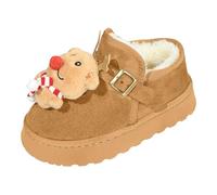VBEDKDEB Winter Boots Women's Snow Boots Winter Shoes Women's Fashion Plush Thick Round Toe Flat Bottom Christmas Decoration Warm Cotton Slippers Winter Boots Women, brown, 8.5 UK