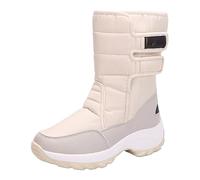VBEDKDEB Winter Boots Women's Snow Boots Winter Shoes Women's Winter Plush Plus Size Cotton Shoes Umbrella Cloth Splash Water Padded Thickened Warm Snow Boots Cotton Wellington Boots, White, 8.5 UK