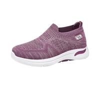 VBEDKDEB Women's running shoes, trainers, sports shoes, spring summer fashion, mesh shoes, a soft sole, lazy casual, lightweight, breathable mother shoes, women's shoes, trainers, purple, 5.5 UK