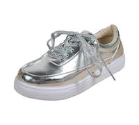 VBEDKDEB Women's Slip-On Running Shoes, Sports Shoes, Lightweight Boat Shoes for Women, Casual Slippers, Slip Shoes, Running Shoes with Good Cushioning, silver, 8.5 UK