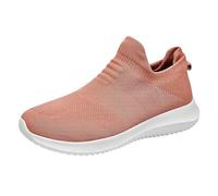 VBEDKDEB Women's trainers, running shoes, sports shoes, loafers for women, casual, comfortable and lightweight slip-on trainers, flat hiking shoes, women's black, pink, 4.5 UK