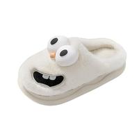 VBEDKDEB Women's Winter Warm Slippers with Out-hanging Tongue, Winter Kiss 3D Big Eyes Dog, Funny Cartoon Package, Head, Eva Funny, Soft, Warm, Comfortable Women's Warm, beige, 4 UK