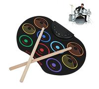 Vbest life Electronic Drum Pad Portable Silicon Roll-Up Drum Set Colored Hand-Rolled Adult Beginner Percussion Instrument(Colorful)