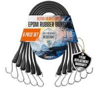 VBEST Rubber Tarp Straps, 21 Inches, 150% Stretch, EPDM Bungee Cords with S Hooks, 8 Pack