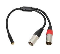 VBESTLIFE 0.3m 3.5mm to XLR Microphone Cable, Red Black, Balanced Dual XLR Male to 3.5mm Female Stereo, Compatible with Phone, MP3 Player, Tablet, Laptop, Recorder, Mixer, Speaker