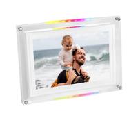 VBESTLIFE 10.1in Acrylic Digital Picture Frame, Smart Electronic Photo Frame with 8GB Memory, Dynamic LED Light, Auto Rotate, for Home Desktop Decor