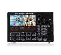 VBESTLIFE 1080P Video Switcher, 4 Channel HDMI Live Stream Switcher with 5 Inch Screen, Real Time Multi View and PTZ Control for Online Class (GB)