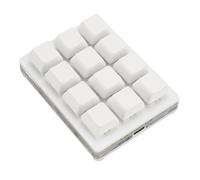 VBESTLIFE 12 Keys Mechanical Keypad, Portable One Handed Fully Programmable Keys, Red Switches, Hot Swap, Type C USB Wired, Universal for Computer (White)