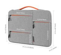 VBESTLIFE 15 Inch Laptop Sleeve, Shock-absorbing Bag, Elastic Handle for Pro and Laptop, Multifunctional Storage for Students, Soft Velvet Lining, Gray/Black (13)