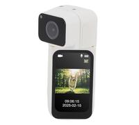 VBESTLIFE 2.7K WiFi Mini Body Camera, 128GB POV Camera with 180° Rotatable Lens, 1.47in HD Screen, Magnetic Lanyard, for Daily, Bike Cycling, Pet (White)