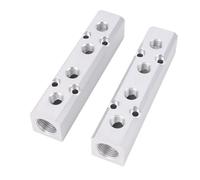 VBESTLIFE 2Pcs Air Compressor Manifold, 4 Way, 6 Port