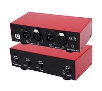 VBESTLIFE 48V Phantoms Power Supply, 4 Balanced Power Groups with Low Pass Filter for 2 Condenser Microphones, Anti Interference, Iron Shell