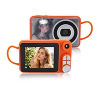 VBESTLIFE 4K Digital Camera, 48MP Auto Focus Vlog Camera with FHD Dual Lens, 18X Digital Zoom, YouTube Compact Point and Shoot Camera for Teens Beginner (Orange)