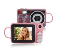 VBESTLIFE 4K Digital Camera, 48MP Auto Focus Vlog Camera with FHD Dual Lens, 18X Digital Zoom, YouTube Compact Point and Shoot Camera for Teens Beginner (Pinkish)