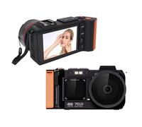 VBESTLIFE 4K Digital Camera, 70MP UHD Dual Screens Camera, 50X Zoom, Portable Point and Shoot Digital Camera for Teens, Adult, Selfies (Black)