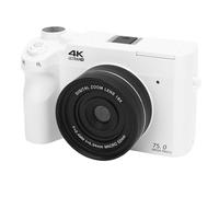 VBESTLIFE 4K Digital Camera, 75MP Dual Camera for Photography with 18X Zoom, 3inch Screen, WiFi Instant Sharing, Built in Mic, Vlog Camera for Travel (White)