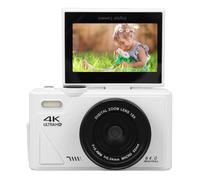 VBESTLIFE 4K Digital Camera for Photography, 64MP Vlog Camera with 3" 180° Flip Screen, 18X Digital Zoom Compact Travel WiFi Camara for Beginner (White)