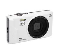 VBESTLIFE 5K Digital Camera, 72MP UHD Digital Camera, 16X Zoom Autofocus Point and Shoot Small Travel Camera with Flash, 2.8 Inch Screen, 32GB (White)