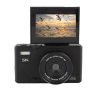 VBESTLIFE 5K Digital Camera, 75MP Vlog Camera for YouTube, UHD Autofocus Video Camera with 3" 180° Flip Screen, 18X Zoom Compact Travel Camara (Black)