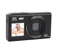 VBESTLIFE 5K Dual Screen Digital Camera, 80MP WiFi Vlog Camera for YouTube, 18X Zoom Auto Focus Compact Point & Shoot Camera for Beginners, 32GB (Black)