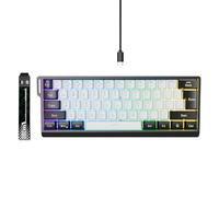 VBESTLIFE 60% Gaming Keyboard, RGB Backlit, Compact Anti Ghosting No Conflict 61 Keys Mechanical Gaming Wired Keyboard for PC Laptop (White Black)