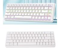 VBESTLIFE 60% Gaming Mechanical Keyboard, Ultra Compact 68 Keys Type C Wired Keyboard with Red Switch, RGB Lighting, for Wins Laptops PC, White