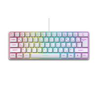 VBESTLIFE 60% Mechanical Gaming Keyboard, Russian & English Keyboard, Portable 61 Keys Compact USB Wired RGB Gaming (White)