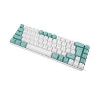 VBESTLIFE 60% Wired Gaming Keyboard, 68 Keys RGB Backlit Compact Mechanical Feel Keyboard with Anti Ghosting Multimedia Keys, for Desktop PC, Laptop (Green White Color Block)