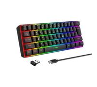 VBESTLIFE 60% Wireless Keyboard, 2.4G Wireless Gaming Keyboard, RGB Backlit, Sleep Mode, 61 Keys Rechargeable Mini Keyboard for PC Laptop Computer