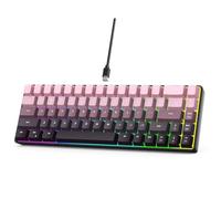 VBESTLIFE 65% Gaming Keyboard, 18 Illuminating Modes, Ultra Compact 68 Keys RGB Gaming Wired Keyboard for PC Laptop Gaming (Gradient Pink)