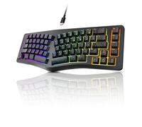 VBESTLIFE 69 Key Gaming Keyboard, V Shape Ergonomic RGB Backlit Mechanical Feel USB Wired Keyboard with 7 Color Lighting for Laptop Computer