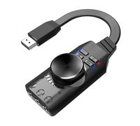 VBESTLIFE 7.1 Surround Sound USB Sound Card, External Audio Adapter with Volume Control & Mic Mute, USB to 3.5mm Jack Converter for PC, Laptop, Headset