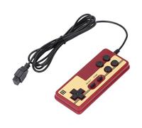 VBESTLIFE 8 Bit Game Player Handle, Vintage Game Controller with 9 Pin Interface, Wired Red White Game Player Handle for Nostalgic Gaming Experiences