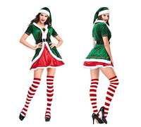 VBESTLIFE Adult Christmas Elf Costume Set with Elastic Belt, Soft Fabric Material, Couples Cosplay Kit, Ideal for Theatrical Performances and Costume Parties (4)