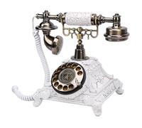 VBESTLIFE Antique Phone, European Style Vintage Landline Telephone, Old Fashion Phone for Home Hotel Decoration, With 32GB Memory (White)