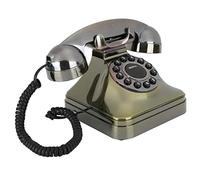 VBESTLIFE Antique Telephone Home Decor, Vintage Landline Corded Telephone Classic Retro Phone Bronze High Definition Call Large Button Telephones with US/UK Wiring