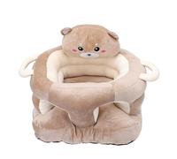 VBESTLIFE Baby Floor Seat with Back Support Plush Cushion (Bear) | Removable Cover, 59.97oz Weight, Cartoon Animal Design, for Sitting Practice, Help Prevent Toppling