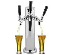 VBESTLIFE Beer dispenser system, stainless steel triple tap, 3 taps, barrel beer dispenser with 3 taps for bar/home