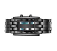 VBESTLIFE Binary Watch, Digital Watch with Avantgarde Binary Display, Blue LED, Unusual Timepiece, Mineral Glass Lens, 30m Water Resistant, Convex Curved Structure, Fashion Gift