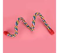 VBESTLIFE Bird Toy Cotton Rope Climbing, Colorful Hanging Perch St Cage Accessories for Small Medium Large Birds, S Shaped Bendable Rod for Chewing Foot Exercise (L)