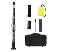 VBESTLIFE Black Bakelite Bb Clarinet Silver Keys Ideal for Beginner and Student Musicians with Carry Case for Orchestra Performances